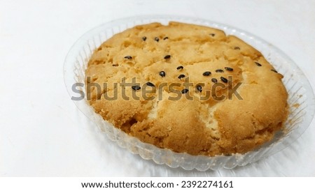 Defocused abstract background and texture of short bread cookies