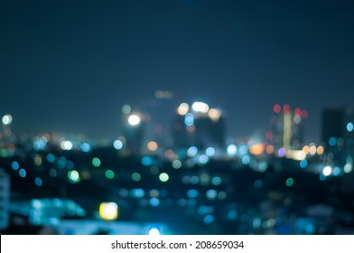 Defocused Abstract City Night Lights Background