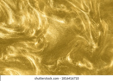 de-focused. Abstract elegant, gold glitter particles flow with shallow depth of field underwater. Holiday magic shimmering luxury background. Festive sparkles and lights. - Shutterstock ID 1816416710