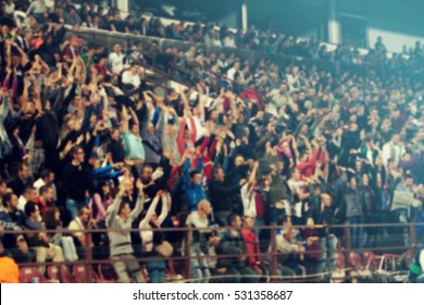 Defocused Background Of Crowd Of People In A Basketball Court