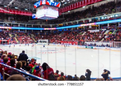 Defocused Background Of The Sport Stadium, Ice Hockey, Olympic Games