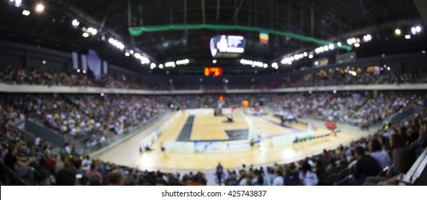 Defocused Background Of Sports Arena And Crowd