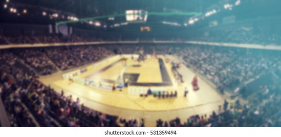 Defocused Background Of Sports Arena And Crowd