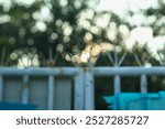 defocused of background in a sun with fench of sunset