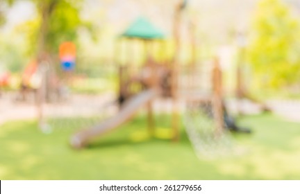 Defocused and blur image of children's playground at public park for background usage. - Powered by Shutterstock