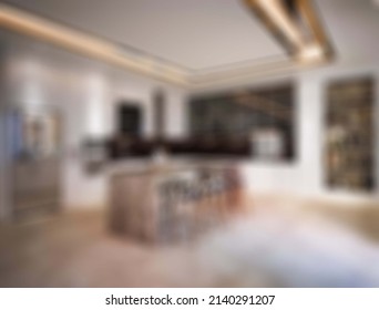 Defocused And Blur Photo Of Lavish And Excelent Dining Room