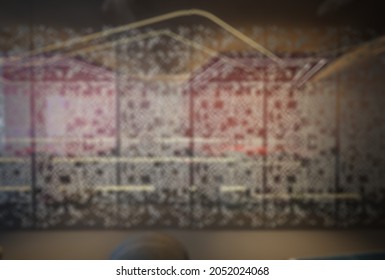 Defocused And Blur Photo Of Modern And Unique Meeting Room With Curtain Interior Design