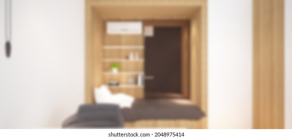 Defocused And Blur Photo Of Simple And Luxury Kids Bedroom Interior Design