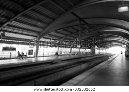 Defocused and blurred image for background tunnel of airport link