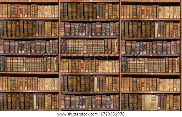 Stock photo of library books and bookshelves suitable for Zoom or video conference background