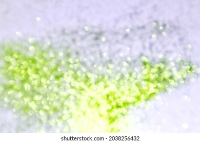 Defocused, Celebratory Background. Green Glitter Isolated On White.