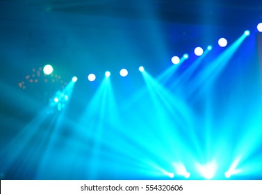 Defocused Entertainment Concert Lighting On Stage, Blurred Disco Party And Concert Live.