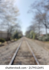 Defocused Image Of Railroad Tracks In Auburn Alabama, USA