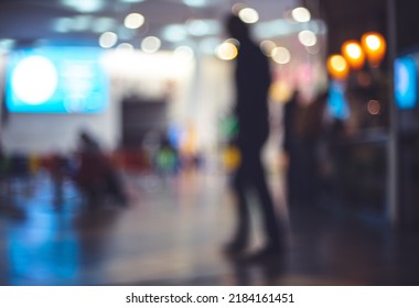 Defocused Interior Of The Public Waiting Hall