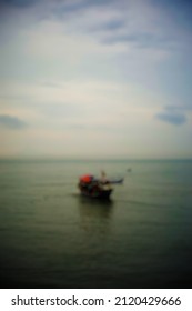 Defocused Object Background Of Sailing Boat 