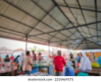 Defocused People At Langgur Traditional Market