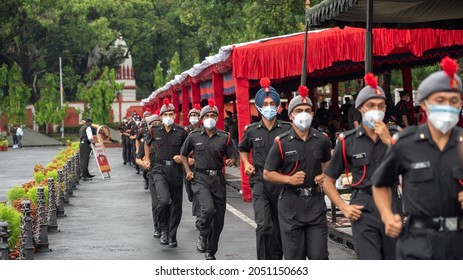 Dehradun, Uttarakhand India August 15, 2021. Indian Army Officer Passing Out Parade After 18-month Tough Training At Indian Military Academy IMA. 