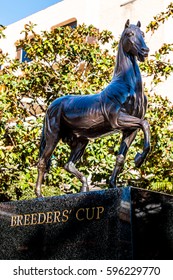 DEL MAR, CALIFORNIA - NOVEMBER 25, 2016: Breeder's Cup Statue On Display At The Del Mar Horse Racing Track.  