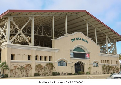 Del Mar, California / USA - August 7, 2019: The Front Of The Del Mar Arena Complex Used For Sports, Special Events And Horse Show.