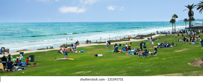 DEL MAR-AUG 14: A Summer Afternoon At The Beach In Del Mar, CA On Aug. 14, 2010. San Diego UT News Calls Del Mar A Quintessential Beach Town, Where The Median Price For A Home Is More Than $1 Million.