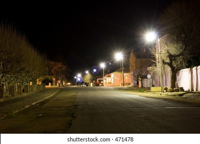 Delapidated, Small Town Street, Night Scene - Colesberg South Africa