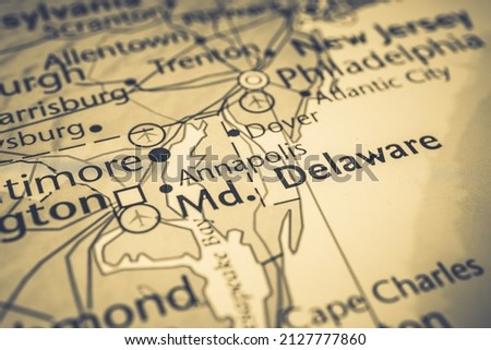 Delaware on the USA map