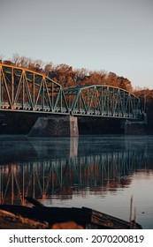 Delaware River Bridge In Autumn Morning