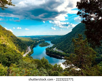 Delaware Water Gap National Recreation Area get on a stretch of the River on the New Jersey and Pennsylvania border. It encloses grassy beaches, forested mountains and slices through Kittatinny Ridge. - Shutterstock ID 2223222771