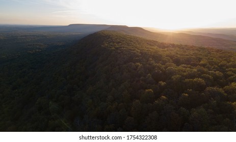 Delaware water gap river national park during fall foliage sunset