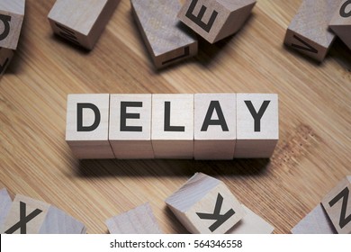 Delay Word In Wooden Cube