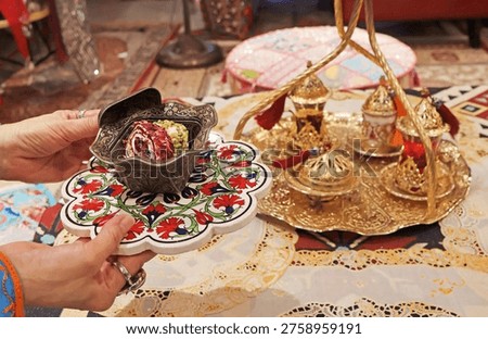 Delectable Assorted Turkish Delights Being Served on the Tea Table