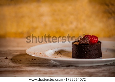 Delectable dark chocolate raspberry dessert