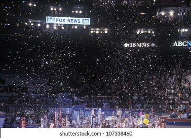 Delegates Cheer For Clinton's Nomination At The 1992 Democratic National Convention At Madison Square Garden, New York