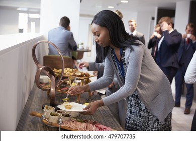 Delegates At Lunch Buffet During Conference Break - Powered by Shutterstock