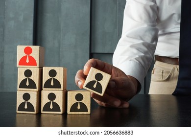 Delegation In Company. Organizational Structure Is Shown On A Business Photo Using The Text