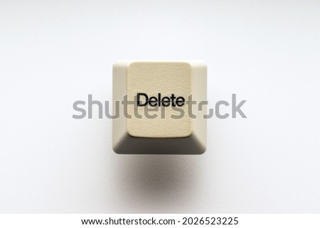 Delete button from computer keyboard. Remove, erase, forget, concept