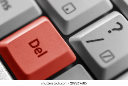 Delete key shown on a computer keyboard