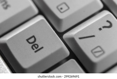 Delete key shown on a computer keyboard