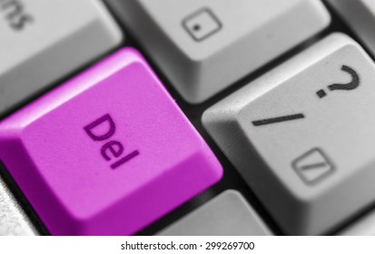 Delete key shown on a computer keyboard