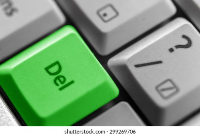 Delete key shown on a computer keyboard