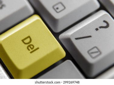 Delete key shown on a computer keyboard