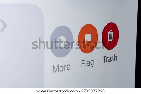 Delete a message or email On the touch screen, click the trash can icon.