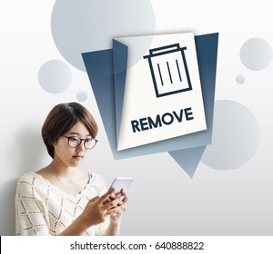 Delete Remove Trash Can Application Graphic