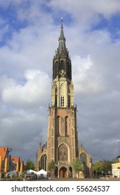 Delft New Church Cloudy