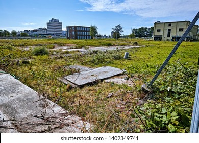 Delft, ZH, Netherlands - May 11 2019: Empty Land Of Former Yeast Factory, Empty Industrial Site