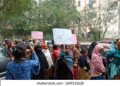 DELHI - DEC 19, 2019 - Women March To Protest The Citizenship Act  (CAB) In Nizamuddin Area Of Delhi, India