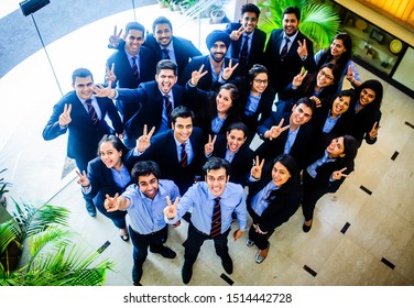 Delhi, India - 07/20/2015: A Group College Students In Formal Wear Laughing And Shouting In Excitement After Completion Of Two Years Of College Study Program.