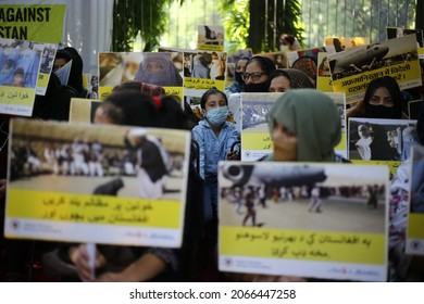 Delhi, - India, - 10-30-201 - Members Of Afghan Refugee Women Association During A Sit-in Protest Against The Violence Against Women In Afghanistan, At Jantar Mantar In New Delhi, Saturday.