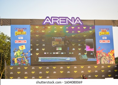Delhi, India 2020 : Stage Setup For Performance Of Various Artists In Delhi Comic Con Festival