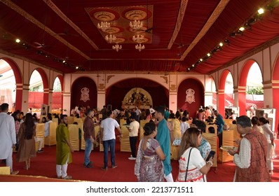 Delhi - India
4th Oct 2022
 A Crowd At A Beautiful Durga Puja Pandal 